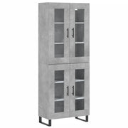 Credenza | Madia | Buffet da pranzo | Armadio da pranzo Grigio Cemento 69,5x34x180 cm in Legno Multistrato