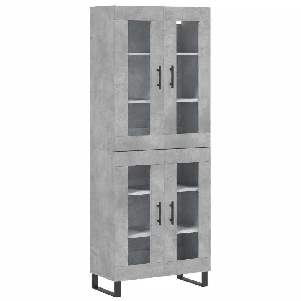 Credenza | Madia | Buffet da pranzo | Armadio da pranzo Grigio Cemento 69,5x34x180 cm in Legno Multistrato