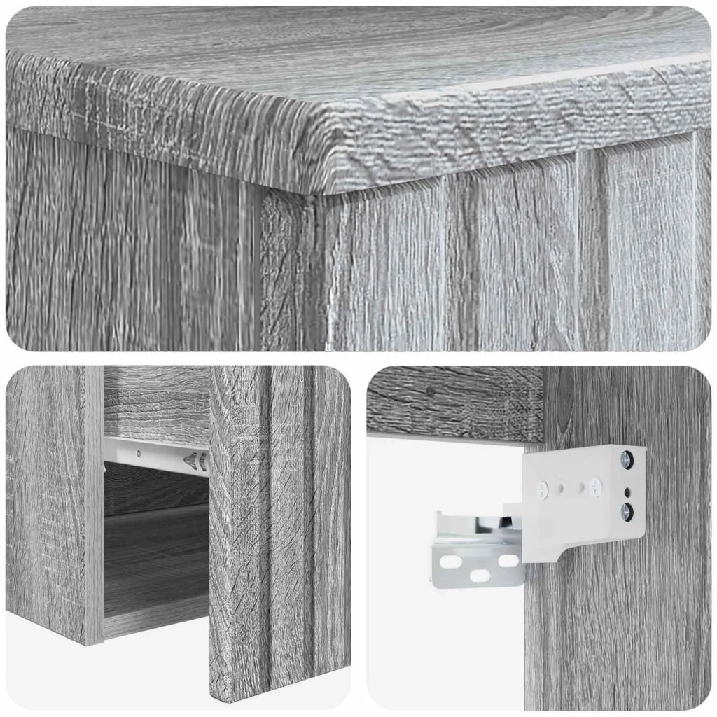 Set di mobili per il bagno Sonoma grigio Legno ingegnerizzato 3404316
