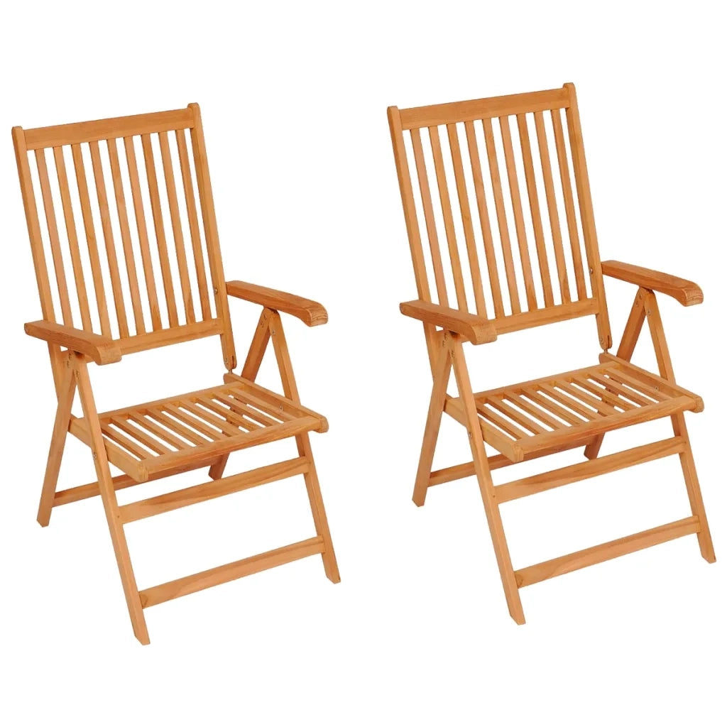 Sedie da Giardino 2 pz con Cuscini Crema in Massello di Teak cod mxl 11487