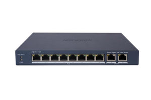Hikvision switch l2, smart managed, 8 gigabit rj45 poe ports, 2 gigabit rj45 port, 802.3af/at, poe p - DS-3E1510P-EI/M