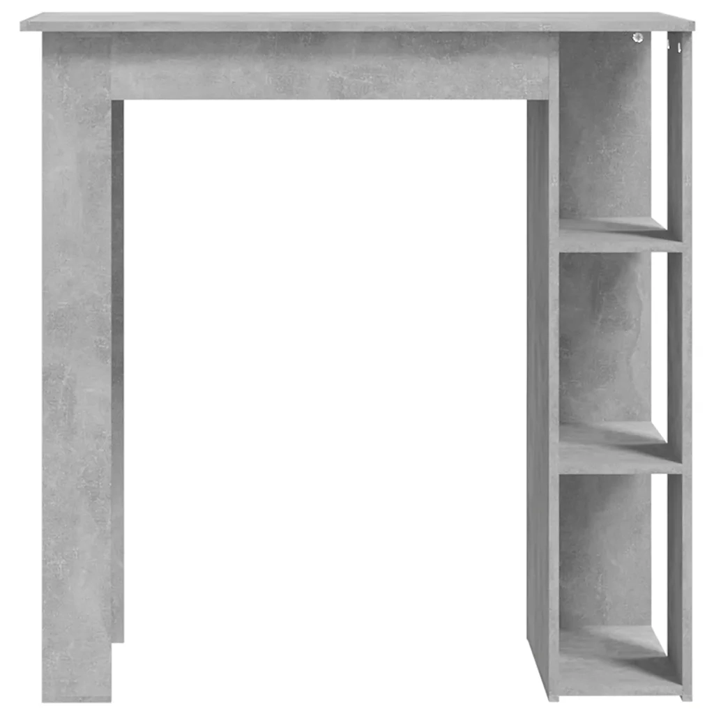 Tavolino da Bar con Ripiani-Tavolino da soggiorno-Tavolo Grigio Cemento 102x50x103,5 cm