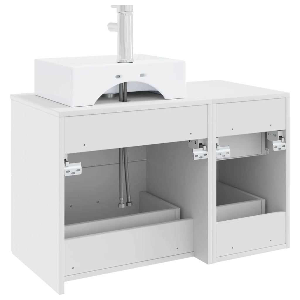 Set di mobili per il bagno 2 pz Bianco Legno ingegnerizzato 3403968