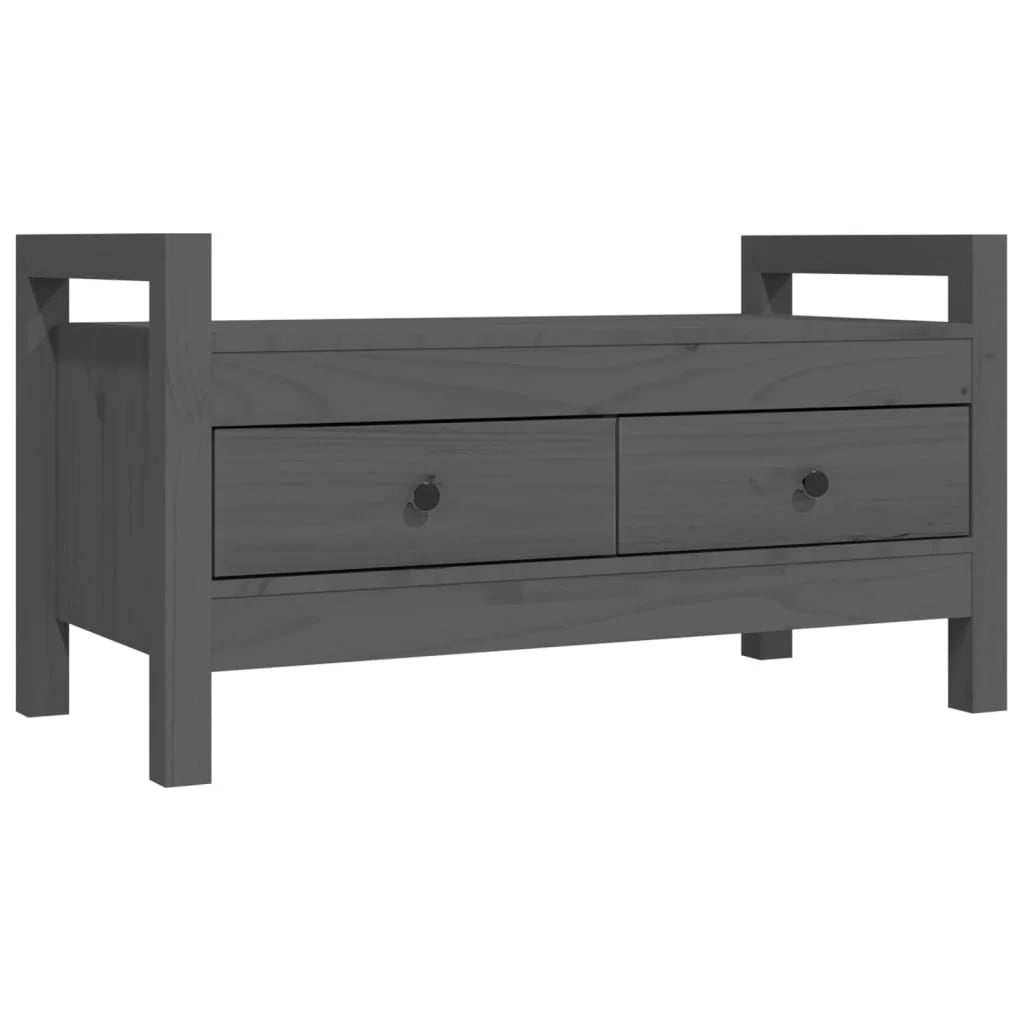 Panca da ingresso 80 x 40 x 43 cm in legno massello di pino grigio 02_0010946