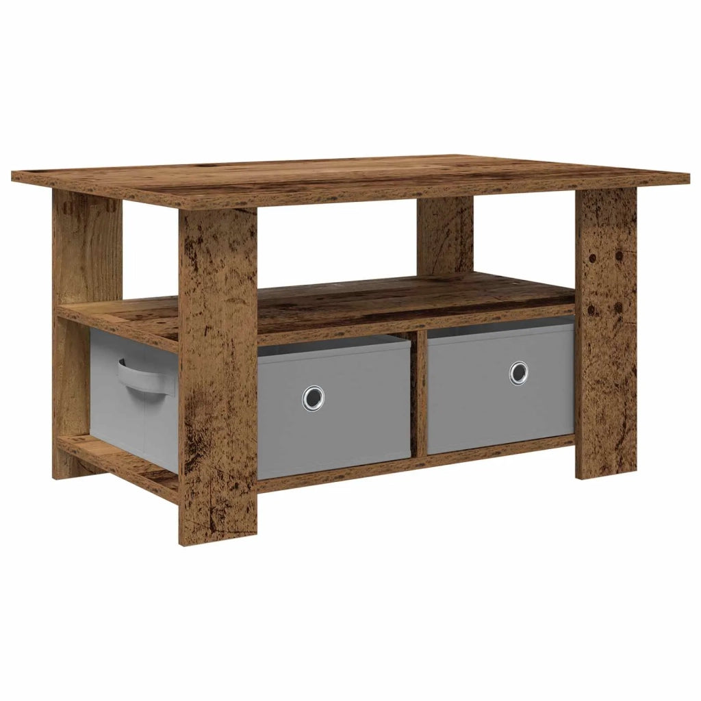 Tavolino da salotto con cassetto Legno vecchio 77 x 55 x 42 cm