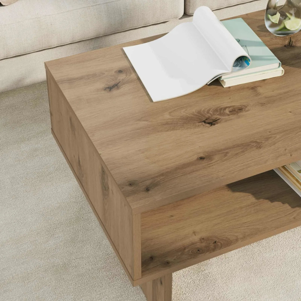 Tavolino da salotto Rovere artigianale 80 x 46 x 35 cm