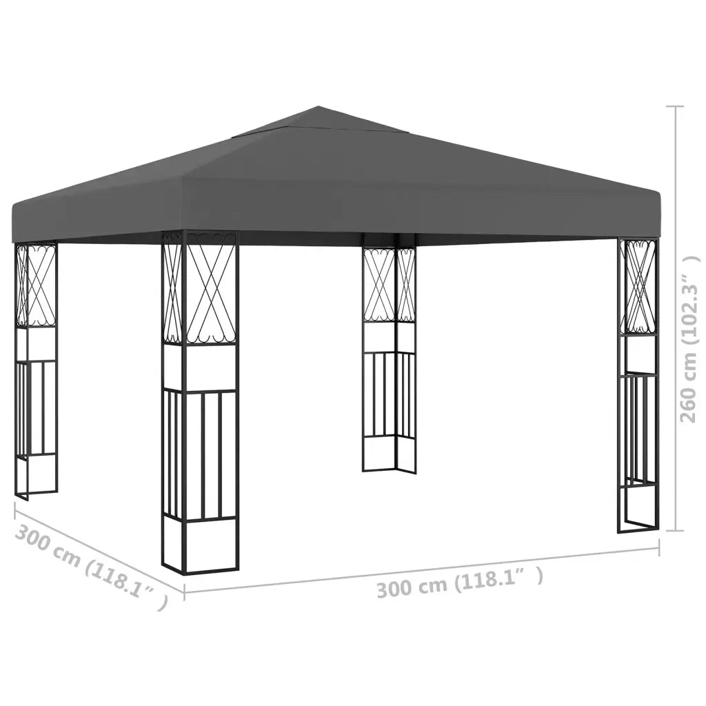 Gazebo 3x3 m Antracite in Tessuto cod mxl 70830