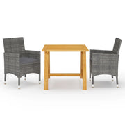 Set Mobili da Pranzo per Giardino 3 pz Grigio cod mxl 36078