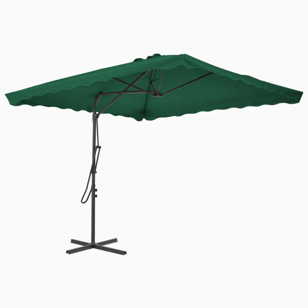 Ombrellone da esterno con palo in acciaio 250 x 250 cm verde 02_0008188