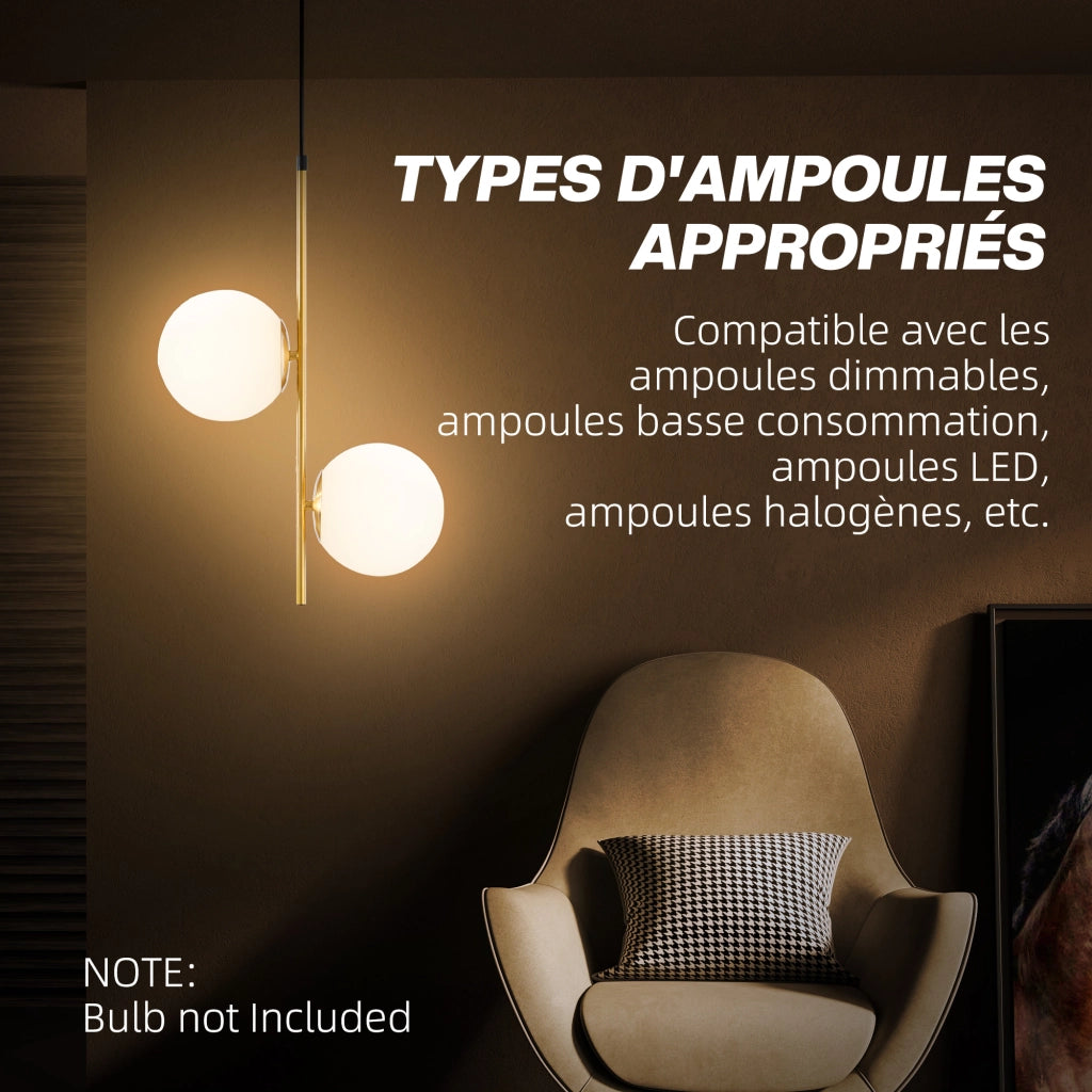 Lampadario a sospensione ¨C zephmum ¨C testa doppia regolabile, colore oro
