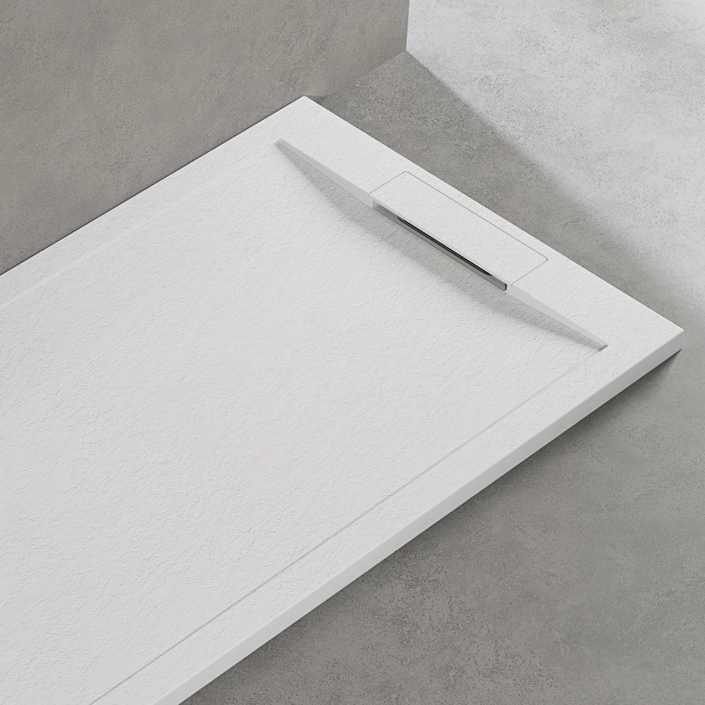Piatto Doccia Ultraslim 70x150 cm Mineral Marmoresina Bianco Effetto Pietra| Riva