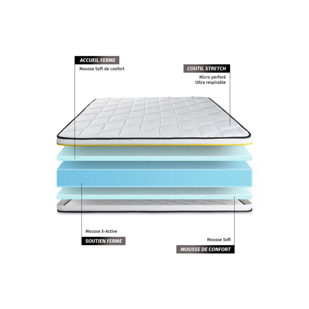 Materasso SOFT 70 x 190cm - Spessore : 19cm - Foam HD - Molto rigido