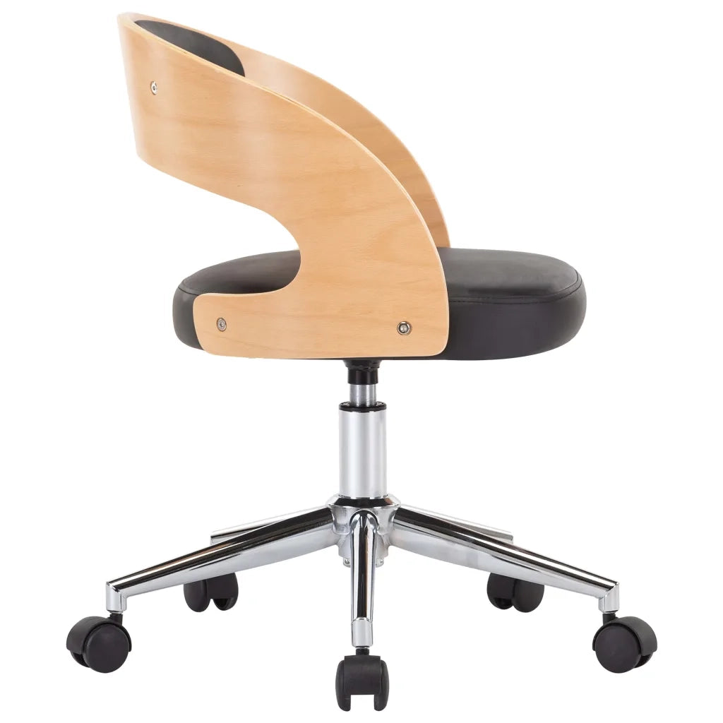 Sedie da Pranzo Girevoli 2 pz Nere in Legno Curvo e Similpelle 3054917
