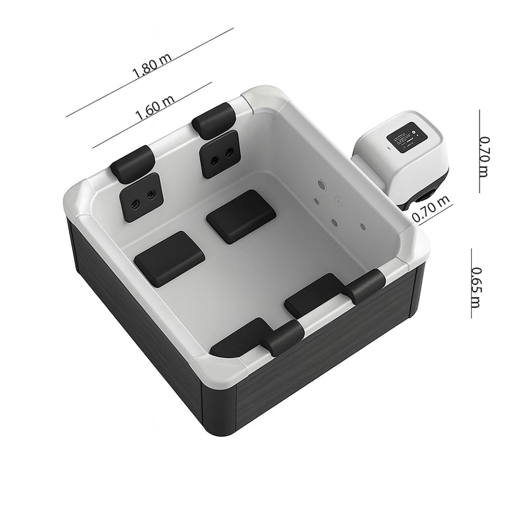 Vasca Idromassaggio Spa Oslo Aero Plus Smart con Wifi per 6 Persone 180x180x65 cm in Materiale Plastico Effetto legno