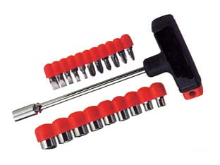 INSERTI E BUSSOLE MANICO T IN SET 22 PEZZI - 1 blister