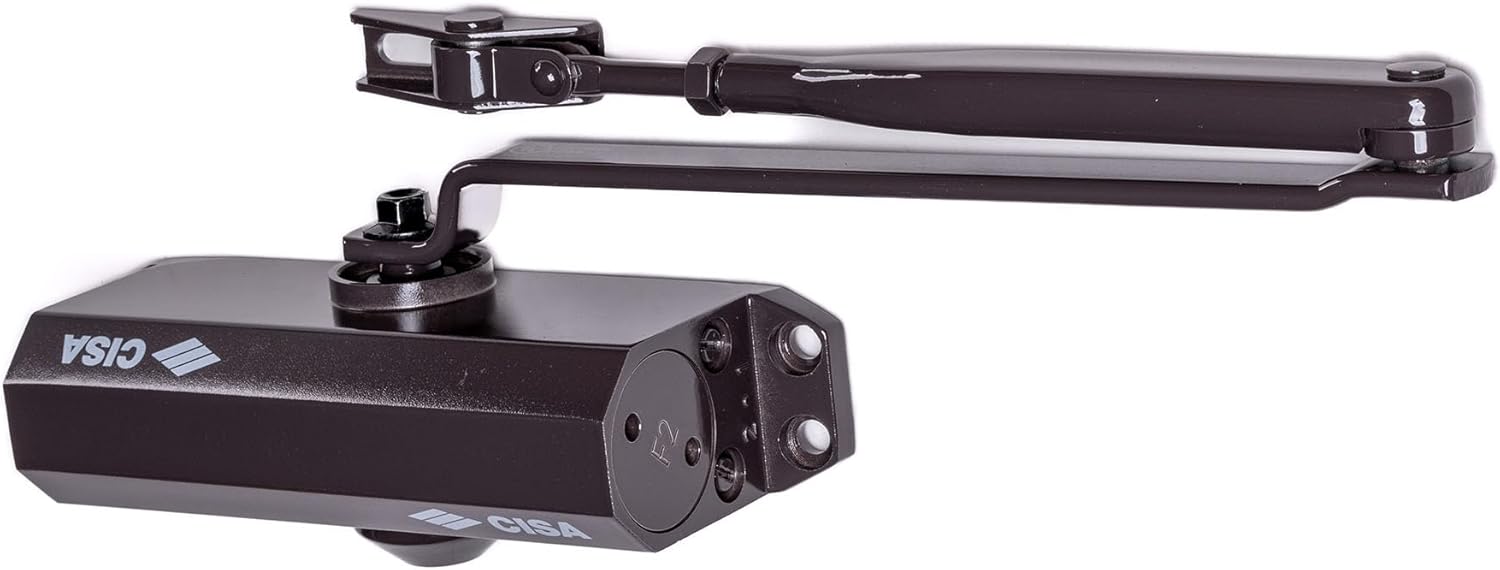 Chiudiporta a Cremagliera per porte fino a 85 kg velocità regolabile colore testa di moro installazione destra e sinistra CISA