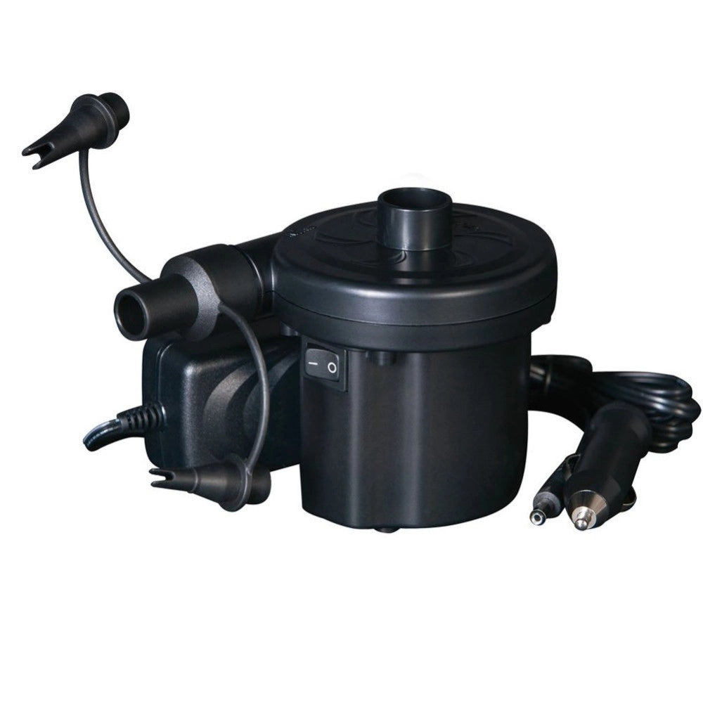 Trade Shop - Compressore Gonfiatore Elettrico Portatile Casa Auto Pompa 220v / 12v 3 Beccucci -
