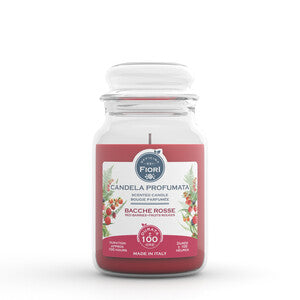 CANDELA OFFICINA DEI FIORI BACCHE ROSSE 100 ORE- 6,0 pz