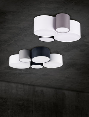 Plafoniera multi-cilindri, tessuto, multcolor, 90x70 cm, Hotel