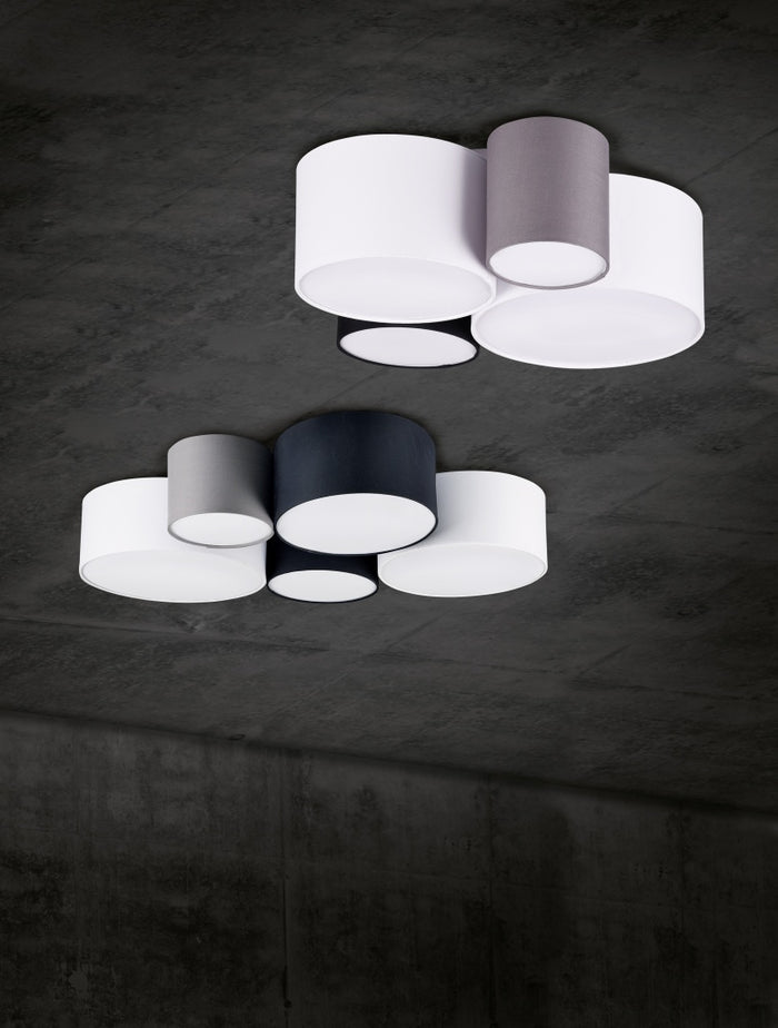 Plafoniera multi-cilindri, tessuto, multcolor, 90x70 cm, Hotel