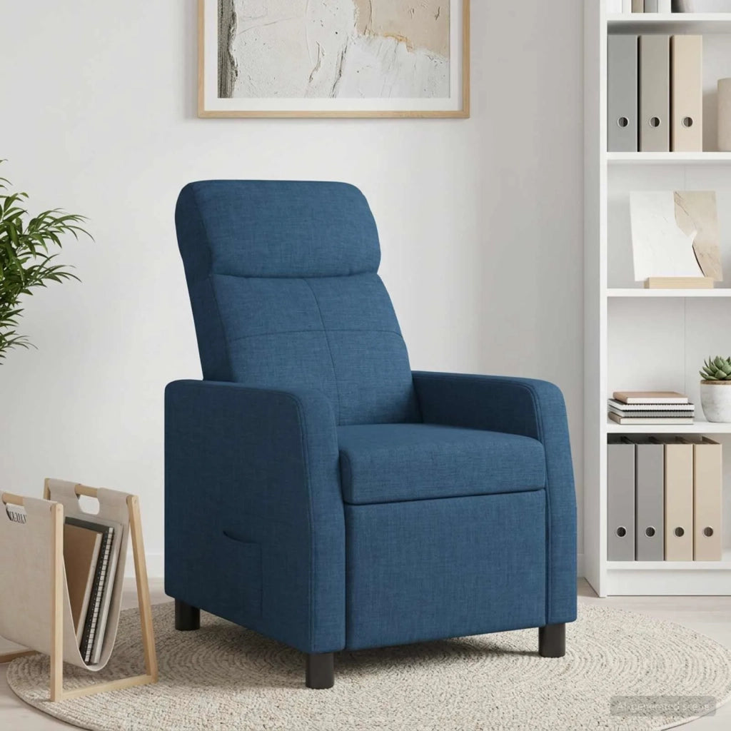 Divano Sedia-Poltrona reclinabile Blu Tessuto 649905