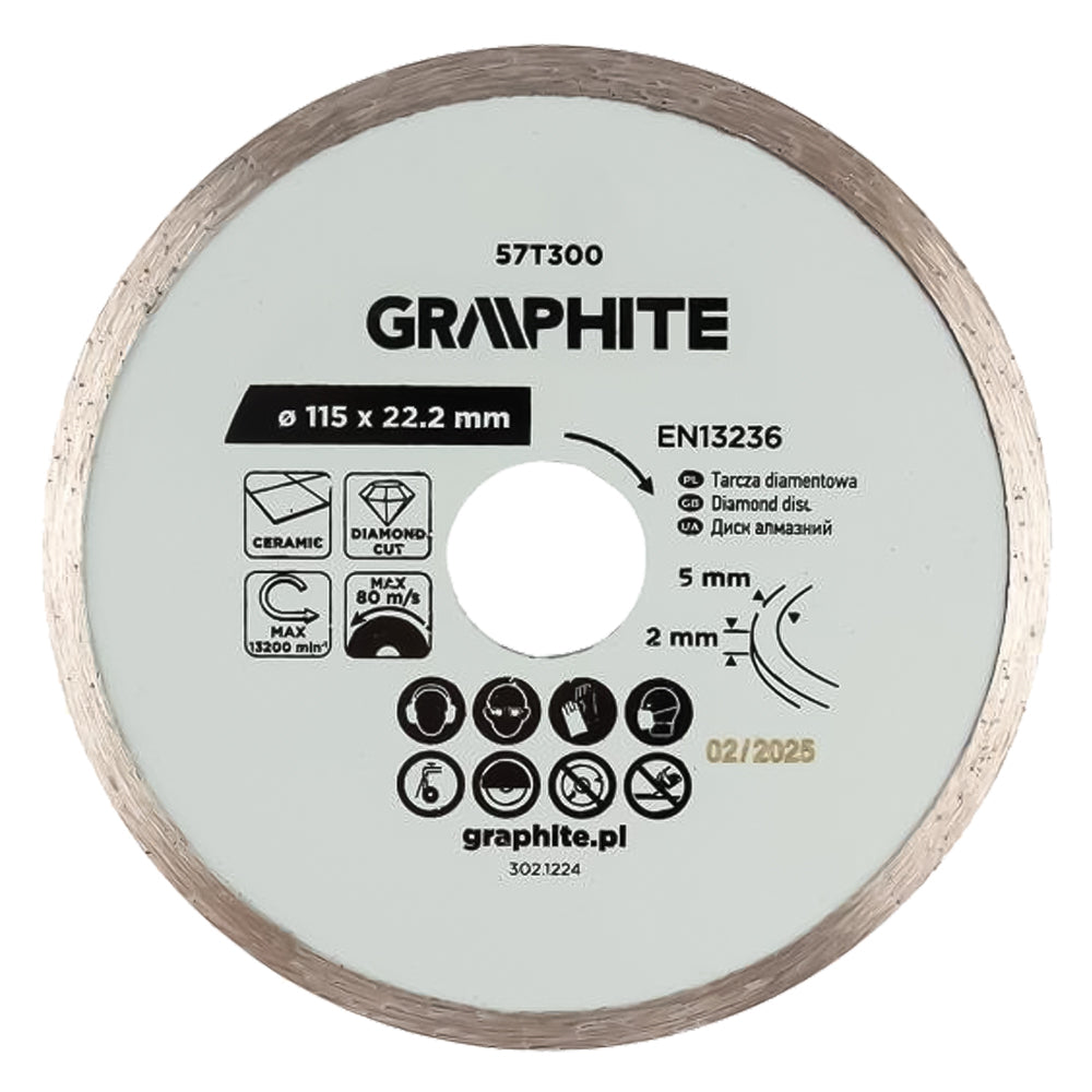 DISCO DIAMANTATO Ø 100 mm - foro 22,2 mm  - GRAPHITE