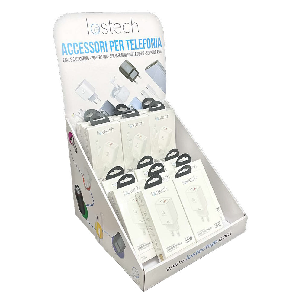 ESPOSITORE DA BANCO PER CARICATORI USB 14 pz - completo  - LOSTECH
