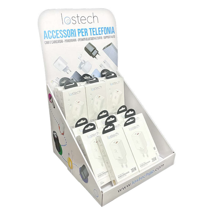 ESPOSITORE DA BANCO PER CARICATORI USB 14 pz - completo  - LOSTECH