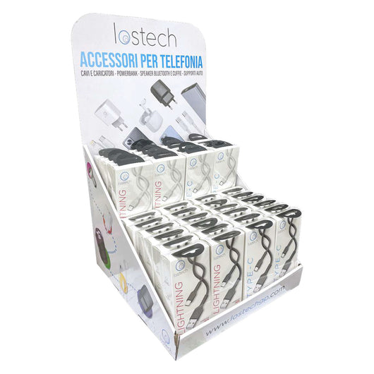 ESPOSITORE DA BANCO PER CAVI USB 48 pz - completo  - LOSTECH
