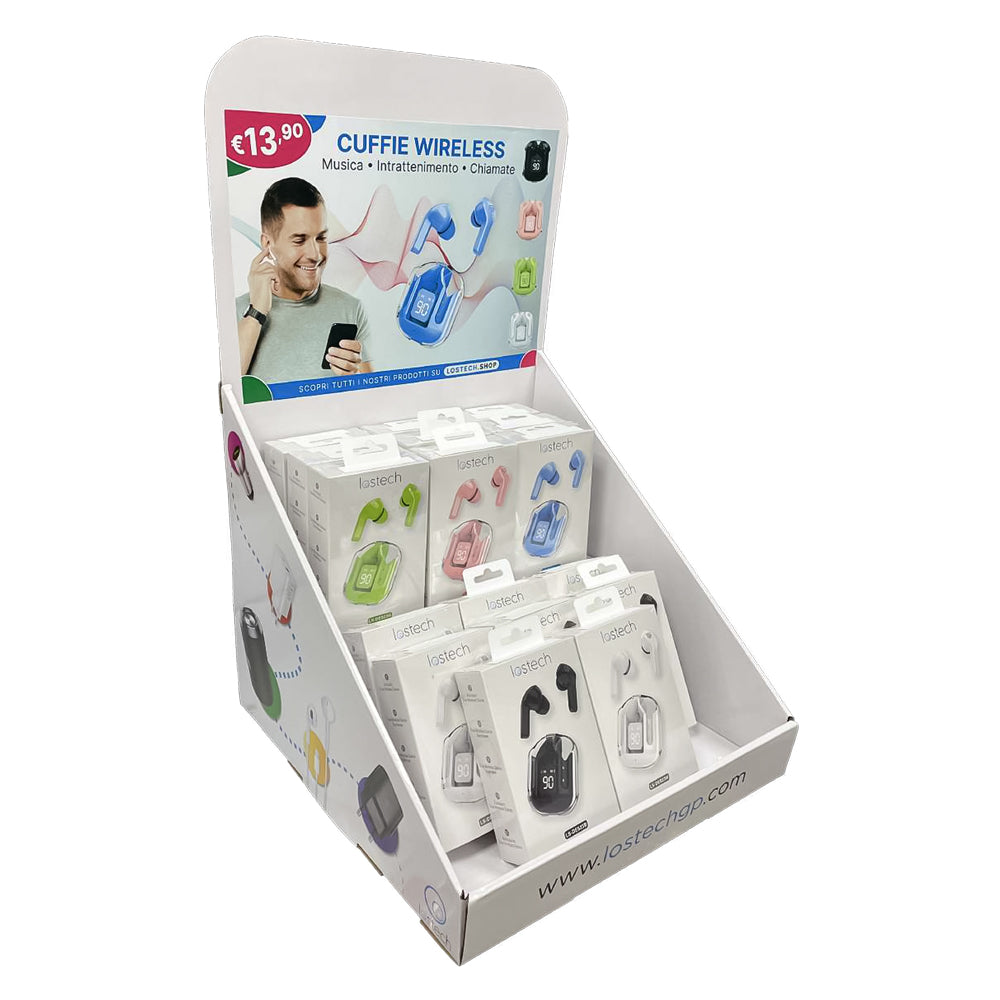 ESPOSITORE PER CUFFIE WIRELESS 14 pz - completo  - LOSTECH