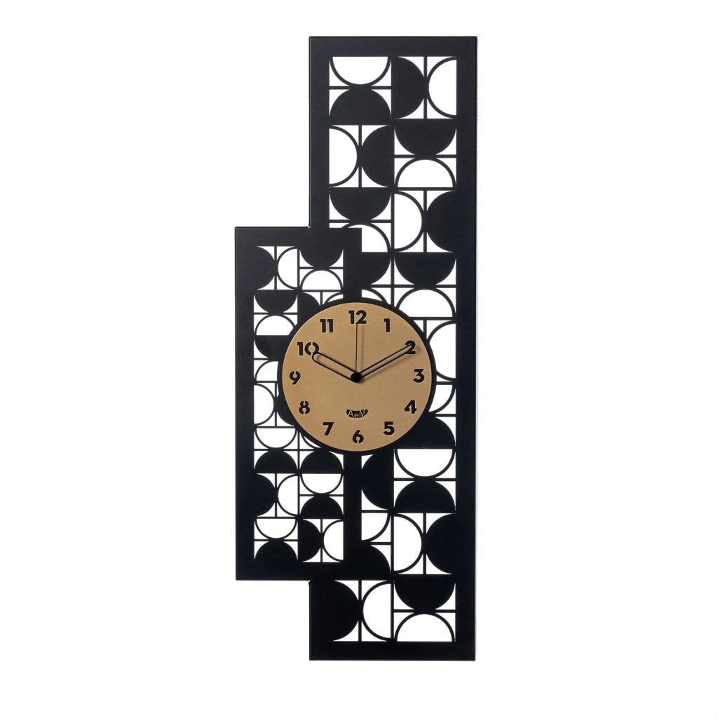 Orologio di design da parete Vogue Nero,oro laccato