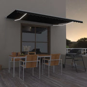 Tenda da Sole Retrattile Manuale con LED 500x350 cm Antracite 3069024