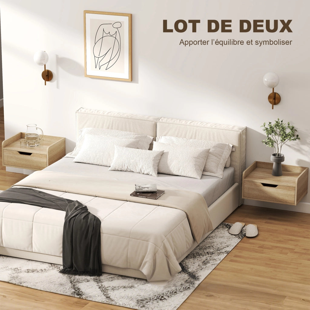 Comodino ¨C zephmum ¨C legno naturale 40x30x19,5cm