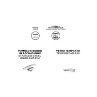 COPERCHIO VETRO E ACCIAIO ?ALLEGRO INOX? Ø cm. 24  - MONETA