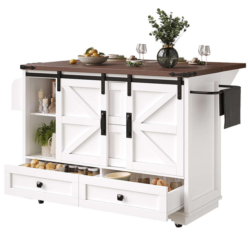 Carrello da cucina multifunzionale - Xylo - Con tavolo ribaltabile e ruote