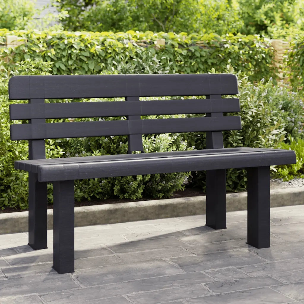 Panchina da Giardino | Panca da Giardino Antracite 110x52x71 cm in Polipropilene