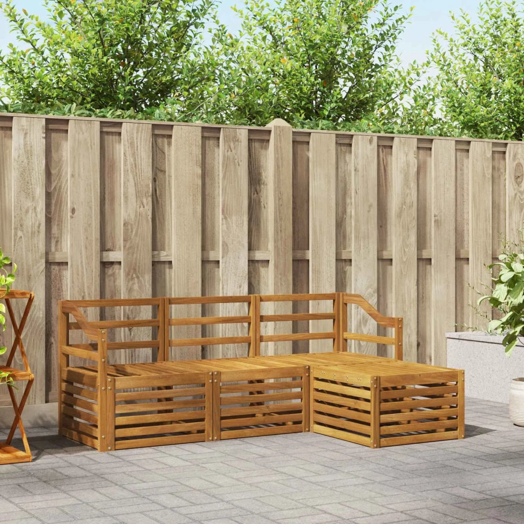 Set divani 4 pcs Naturale Legno di Acacia Massello 3374624