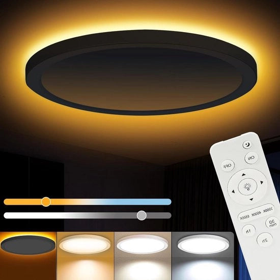 Lampada da soffitto a LED con telecomando - luce principale da 24 W - luce notturna da 6 W - 3000 K-6500 K - regolabile - illuminazione da soffitto - salotto & bagno & camera da letto