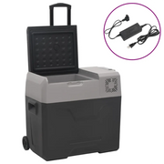 Borsa Frigo con Ruote Adattatore Nera Grigia 30 L Polipropilenecod mxl 78633