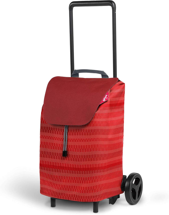 Carrello spesa easy capacità 40 litri colore rosso struttura acciaio pieghevole con sacca antipioggia ruote 15 cm portata 30 kg Gimi