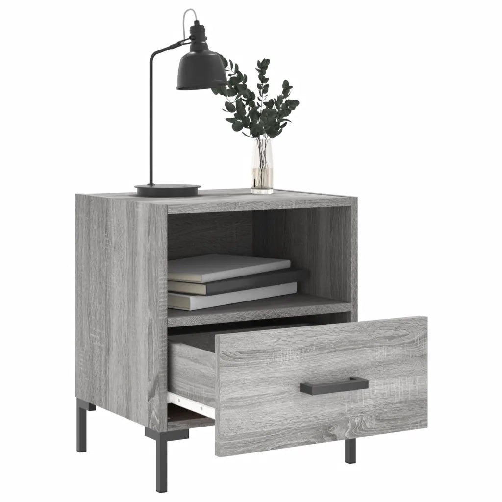 Comodini 2 pz Grigio Sonoma 40x35x47,5 cm in Legno Multistratocod mxl 104490