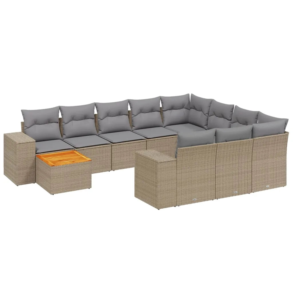Set Divani da Giardino 11 pz con Cuscini Beige in Polyrattancod mxl 90237