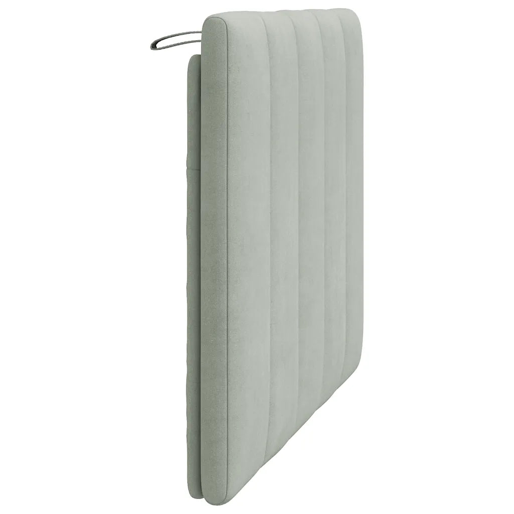 Cuscino Testiera Hanko Grigio Chiaro 100 cm in Velluto CFW1647202