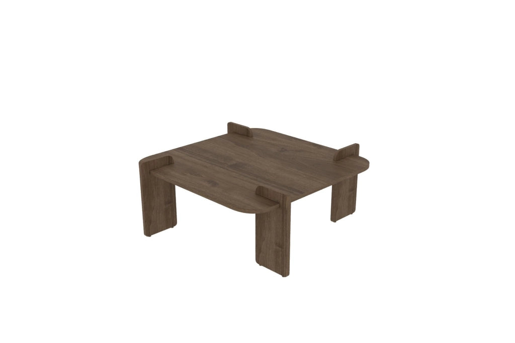 Tavolino in legno "Woog" 90 x 90 x 35 cm - Noce