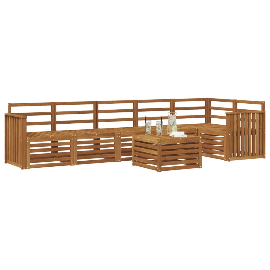 Set divano sezionale 7 pcs Naturale Legno di Acacia Massello 3374924