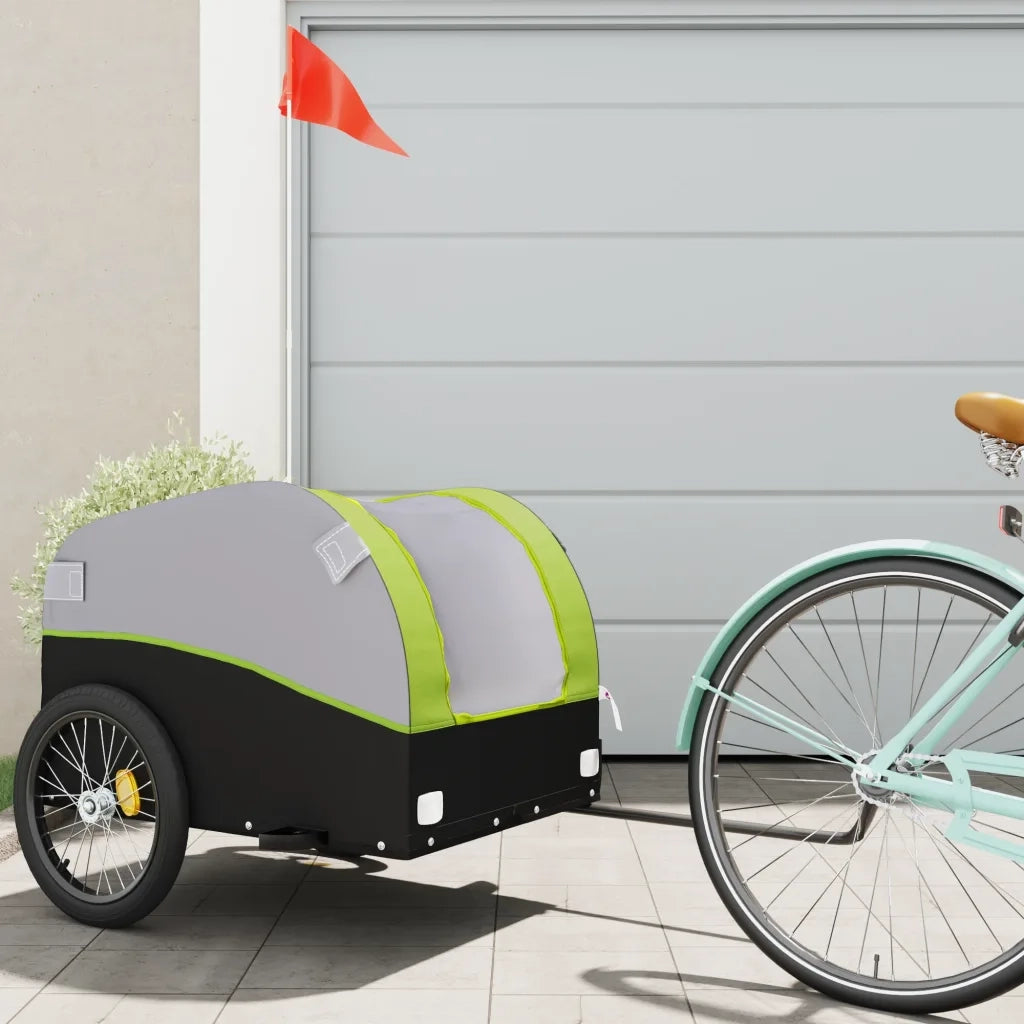 Rimorchio da Bici Nero e Verde 45 kg in Ferro CFW2897564