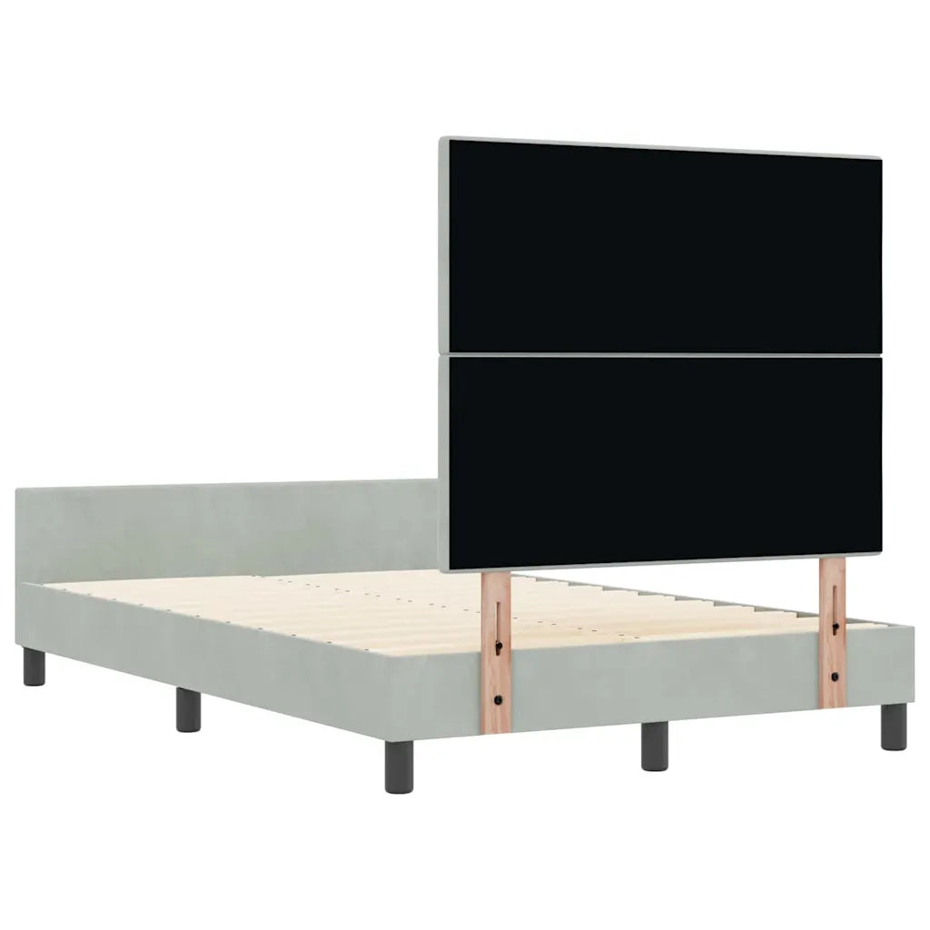 Letto a molle con testiera Grigio chiaro 120 x 200 cm Velluto 3344933