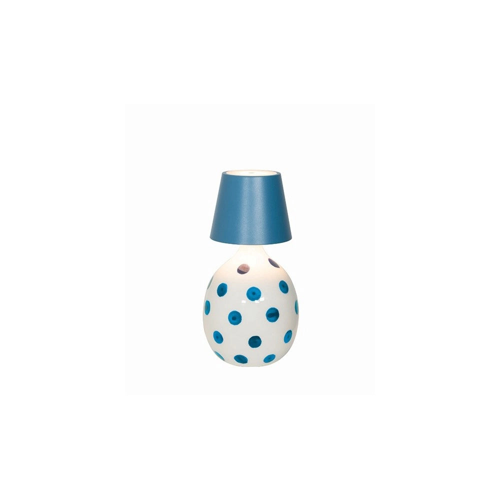 Lido - Bottiglia in ceramica a Pois Azzurre Zafferano
