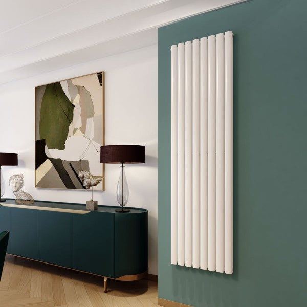 RADIATORE TERMOARREDO DI DESIGN BIANCO MODELLO PIANO - MM 1800X600-INT.1760-10 TUBI-WATT 1111-DEL.T50 3791-1COL  - MAM