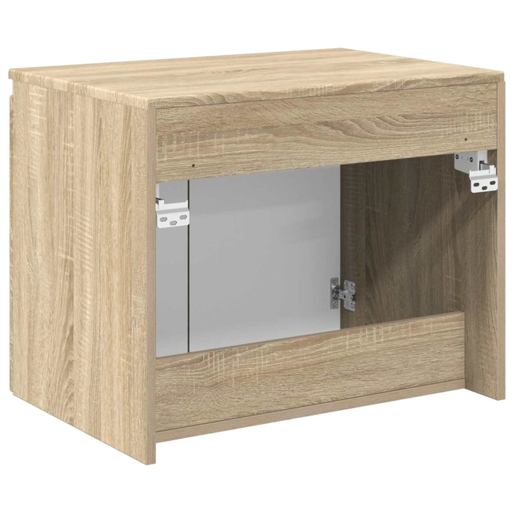 Mobiletto da Bagno a Muro Rovere Sonoma 62,5 x 44,5 x 50 cm
